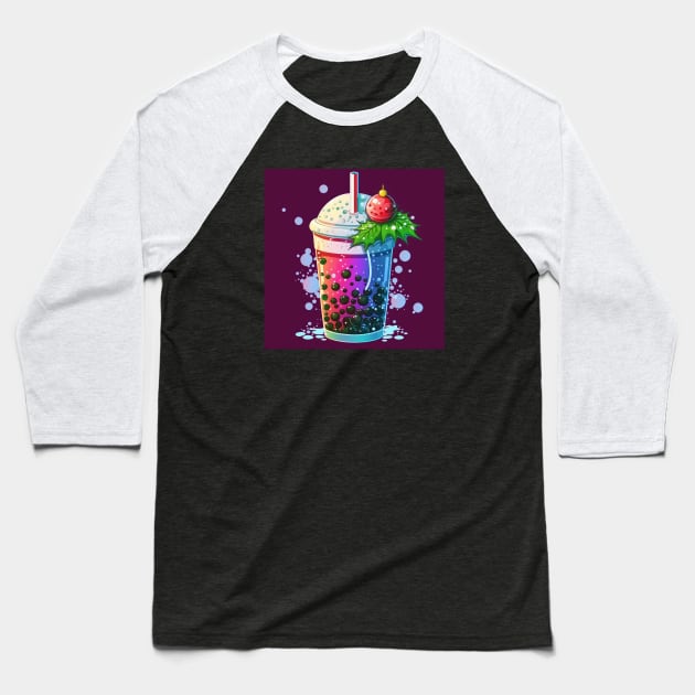 Christmas bubble tea Baseball T-Shirt by Art8085